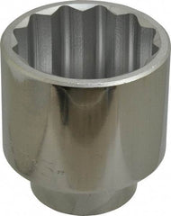 Proto - 3", 1" Drive, Standard Hand Socket - 12 Points, 4-11/16" OAL, Chrome Finish - Benchmark Tooling