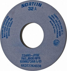 Norton - 14" Diam x 5" Hole x 1" Thick, J Hardness, 80 Grit Surface Grinding Wheel - Aluminum Oxide, Type 1, Medium Grade, 1,800 Max RPM, Vitrified Bond, No Recess - Benchmark Tooling