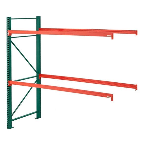 Steel King - 2 Shelf Add-On Box Formed Closed Steel Shelving - 27,790 Lb Capacity, 96" Wide x 144" High x 36" Deep, Green/Orange - Benchmark Tooling