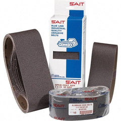 Sait - 1/4" Wide x 18" OAL, 40 FEPA Grit, Aluminum Oxide Abrasive Belt - Aluminum Oxide, Very Coarse, Coated, X Weighted Cloth Backing, Dry, Series 1A-X - Benchmark Tooling