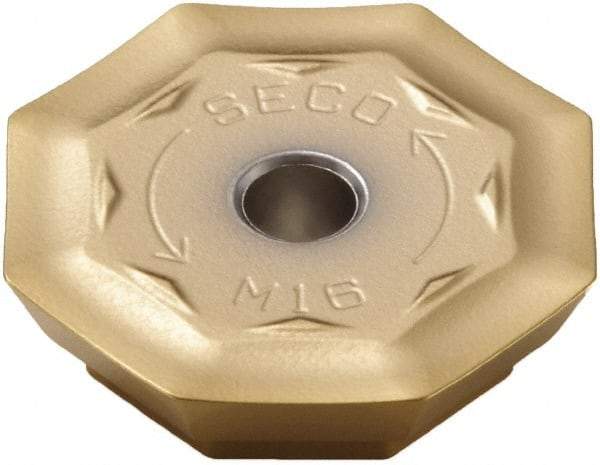 Seco - OFER070405 M16 Grade F40M Carbide Milling Insert - TiAlN/TiN Finish, 0.18" Thick, 0.706" Inscribed Circle - Benchmark Tooling