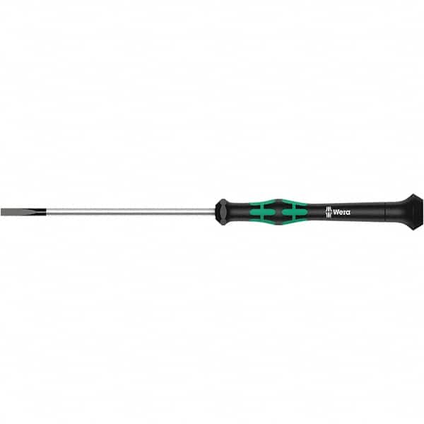 Wera - 2.5mm Blade Width, Electronic/Electrostatic Slotted Screwdriver - 40mm Blade Length, Round Shank, Ergonomic Handle - Benchmark Tooling