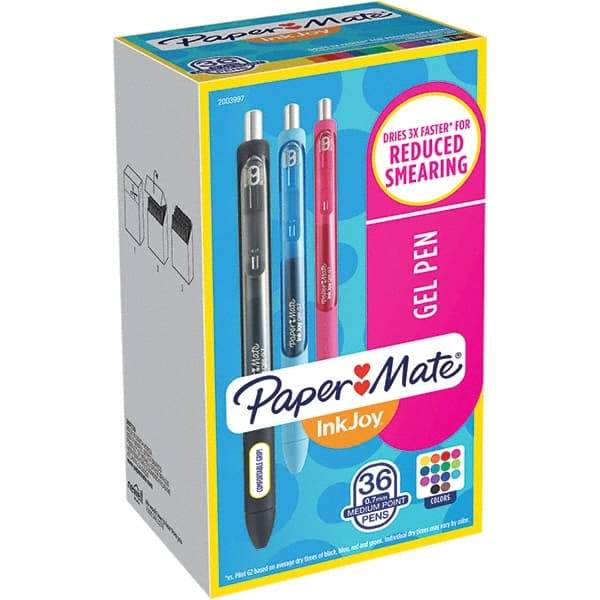 Paper Mate - Pens & Pencils Type: Retractable Gel Color: Blue; Black; Red; Green; Lime; Bright Blue; Slate Blue; Berry; Purple; Pink; Cocoa; Yellow; Teal; Orange - Benchmark Tooling