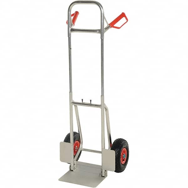 Vestil - 250 Lb Capacity 33" OAH Hand Truck - Dual Grip Handle, Aluminum, Urethane Wheels - Benchmark Tooling