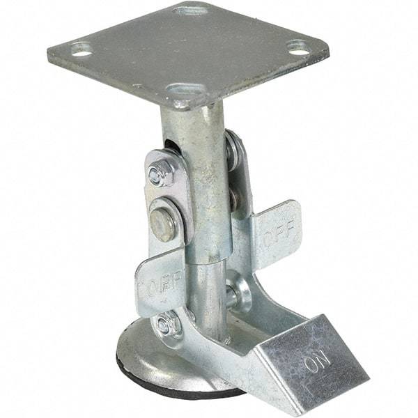 Vestil - 7" Mounting Height, Floor Truck Lock for 5" Diam Caster Wheels - 6" Retracted Clearance - Benchmark Tooling