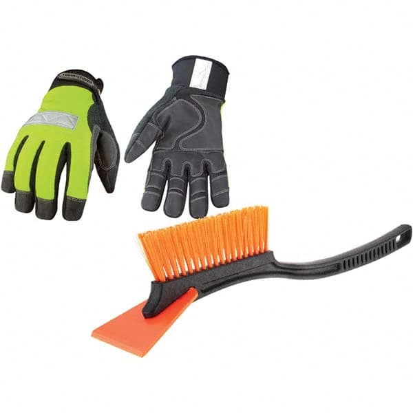 Youngstown - Size L (9) 3M Scotchlite, Synthetic Leather & Microfleece Windproof & Cold & Heat Protection High Visibility Work Gloves - Benchmark Tooling