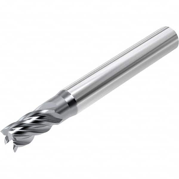Square End Mill: 5/32'' Dia, 5/16'' LOC, 3/16'' Shank Dia, 2'' OAL, 5 Flutes, Solid Carbide Single End, AlCrN Finish, Helical Flute, 40 ° Helix, Centercutting, RH Cut, RH Flute, Series STS540