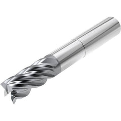 Square End Mill: 3/4'' Dia, 1.139'' LOC, 3/4'' Shank Dia, 6'' OAL, 5 Flutes, Solid Carbide Single End, AlCrN Finish, Helical Flute, 40 ° Helix, Centercutting, RH Cut, RH Flute, Series STSN540