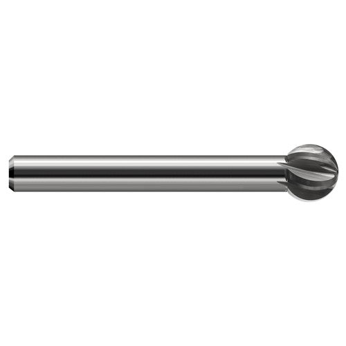 5/8″ Dia. × 3/8″ Shank × 0.546″ DOC × 4″ OAL, Carbide Uncoated, 6 Flute, Ballnose End Mill