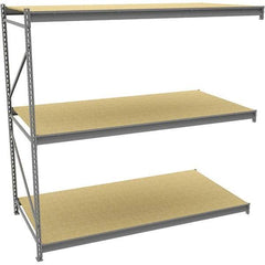 Tennsco - 3 Shelf Add-On Particle Board Open Steel Shelving - 48" Wide x 84" High x 48" Deep, Medium Gray - Benchmark Tooling