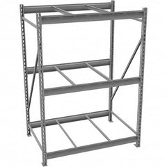 Tennsco - 3 Shelf Starter No Deck Open Steel Shelving - 96" Wide x 120" High x 24" Deep, Medium Gray - Benchmark Tooling