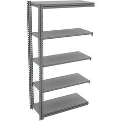 Tennsco - 5 Shelf Add-On Open Steel Shelving - 48" Wide x 84" High x 12" Deep, Medium Gray - Benchmark Tooling