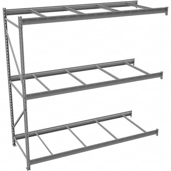 Tennsco - 3 Shelf Add-On No Deck Open Steel Shelving - 48" Wide x 72" High x 24" Deep, Medium Gray - Benchmark Tooling