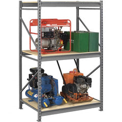 Tennsco - 3 Shelf Starter Particle Board Open Steel Shelving - 48" Wide x 72" High x 24" Deep, Medium Gray - Benchmark Tooling