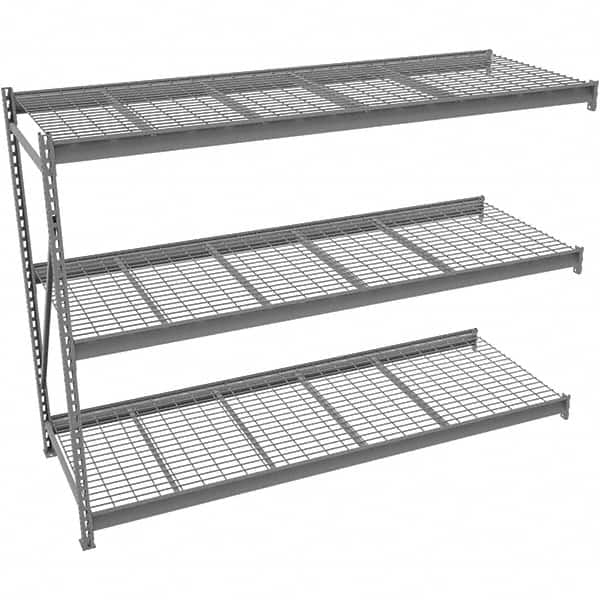 Tennsco - 3 Shelf Add-On Wire Deck Open Steel Shelving - 48" Wide x 96" High x 24" Deep, Medium Gray - Benchmark Tooling