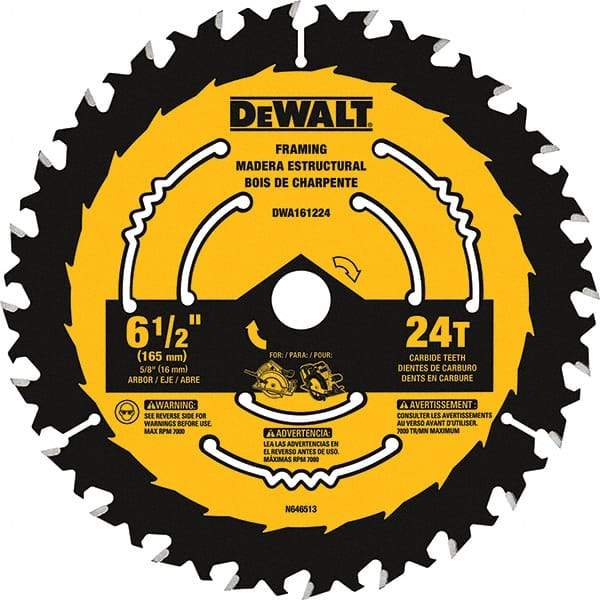 DeWALT - Wet & Dry-Cut Saw Blades   Blade Diameter (Inch): 6-1/2    Blade Material: Tungsten Carbide-Tipped - Benchmark Tooling