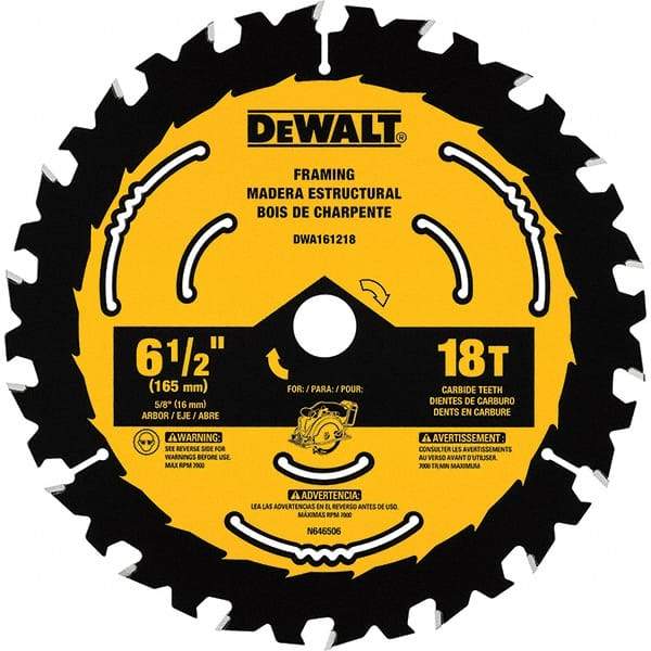 DeWALT - Wet & Dry-Cut Saw Blades   Blade Diameter (Inch): 6-1/2    Blade Material: Tungsten Carbide-Tipped - Benchmark Tooling