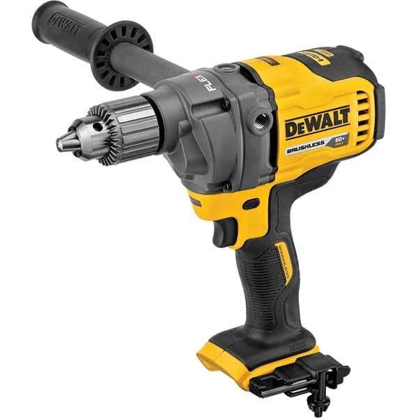 DeWALT - 60 Volt 1/2" Chuck Mid-Handle Cordless Drill - 600 RPM, Keyed Chuck, Reversible, Lithium-Ion Batteries Not Included - Benchmark Tooling