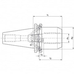 Mapal - CAT40 Taper Shank 15.88mm Hole Diam Hydraulic Tool Holder/Chuck - Benchmark Tooling