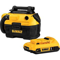 DeWALT - 2 Gal Plastic Tank, Electric & Battery Powered Wet/Dry Vacuum - 120 VAC & 18/20 Volt, 5' Hose Fitting, Cordless, HEPA Filter, Accessories Included - Benchmark Tooling