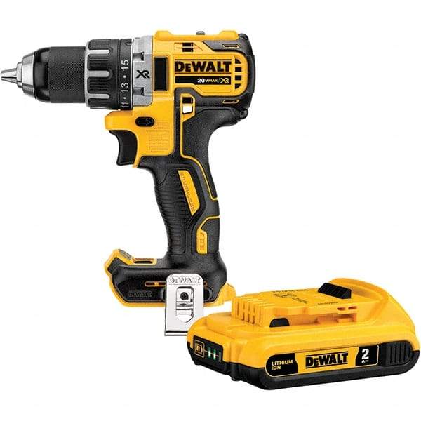 DeWALT - 20 Volt 1/2" Chuck Mid-Handle Cordless Drill - 0-500 & 0-2000 RPM, Keyless Chuck, Reversible, Lithium-Ion Batteries Not Included - Benchmark Tooling