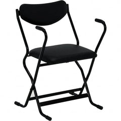 Vestil - 20-1/2" Wide x 28" High, Vinyl Folding Chair - Black - Benchmark Tooling