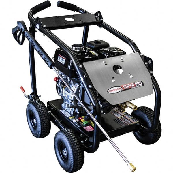 Simpson - Gas, 7.9 hp, 4,000 psi, 3.5 GPM, Cold Water Pressure Washer - AAA Triplex, 50' x 3/8" Hose - Benchmark Tooling