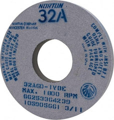Norton - 14" Diam x 5" Hole x 1-1/2" Thick, I Hardness, 60 Grit Surface Grinding Wheel - Aluminum Oxide, Type 1, Medium Grade, 1,800 Max RPM, Vitrified Bond, No Recess - Benchmark Tooling