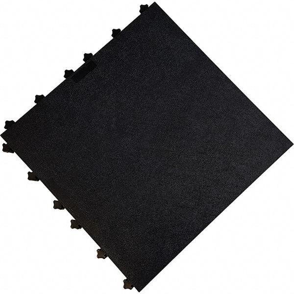 Ergo Advantage - 18" Long x 18" Wide x 1" Thick, Anti-Fatigue Modular Matting Anti-Fatigue Flooring - 2 Interlocking Sides, Black, For Dry Areas - Benchmark Tooling