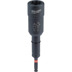 Milwaukee Tool - 1/2" Lineman's Utility Socket - 7/16" Drive, 10" OAL, 2.3" Socket Nose Diam - Benchmark Tooling