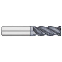 Square End Mill: 1/4'' Dia, 3/4'' LOC, 1/4'' Shank Dia, 2-1/2'' OAL, 4 Flutes, Solid Carbide Single End, AlCrO-MAX Finish, Upcut Flute, 38 ° Helix, Centercutting, RH Cut, RH Flute