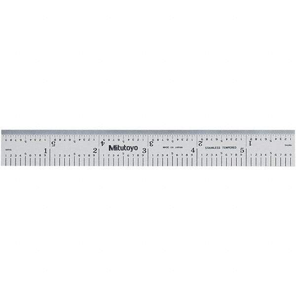 Mitutoyo - Steel Rules Length (Inch): 6 Length (mm): 150.00 - Benchmark Tooling