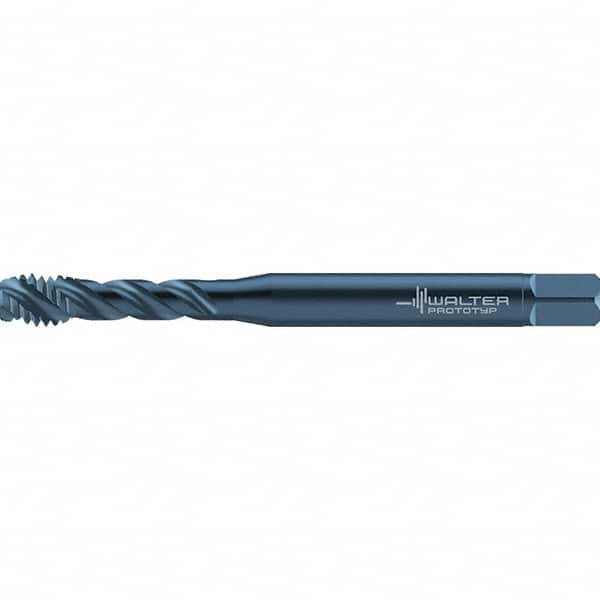 Walter-Prototyp - 3/8-24 UNF 3 Flute 2B/3B Semi-Bottoming Spiral Flute Tap - High Speed Steel, Oxide Finish, 90mm OAL, Right Hand Flute, Right Hand Thread, Series TC117 - Exact Industrial Supply