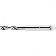 Walter-Prototyp - 3/8-16 UNC 2 Flute 2B Semi-Bottoming Spiral Flute Tap - High Speed Steel, Bright Finish, 100mm OAL, Right Hand Flute, Right Hand Thread - Exact Industrial Supply