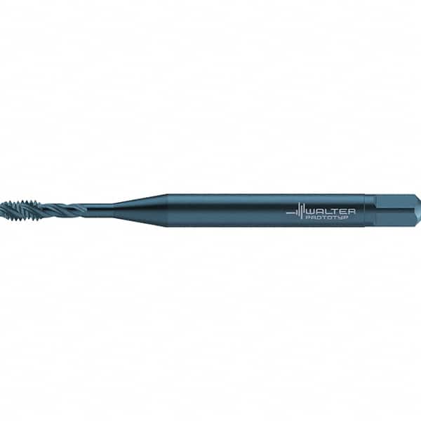 Walter-Prototyp - #4-40 UNC 3 Flute 2B/3B Semi-Bottoming Spiral Flute Tap - High Speed Steel, Oxide Finish, 56mm OAL, Right Hand Flute, Right Hand Thread, Series TC117 - Exact Industrial Supply