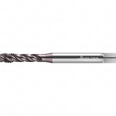 Walter-Prototyp - #12-24 UNC 3 Flute 2B/3B Semi-Bottoming Spiral Flute Tap - High Speed Steel, TiAlN Finish, 80mm OAL, Right Hand Flute, Right Hand Thread, Series TC117 - Exact Industrial Supply