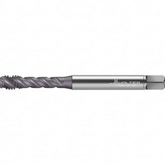 Walter-Prototyp - 1/4-20 UNC 3 Flute 2BX Semi-Bottoming Spiral Flute Tap - High Speed Steel, TiAlN Finish, 80mm OAL, Right Hand Flute, Right Hand Thread, Series TC142 - Exact Industrial Supply