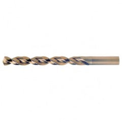 #15 RHS / RHC HSS-CO 8% (M42) 135 Degree Split Point Q-Cobalt Wide Land Parabolic Jobber Drill - Straw / Gold Oxide - Benchmark Tooling