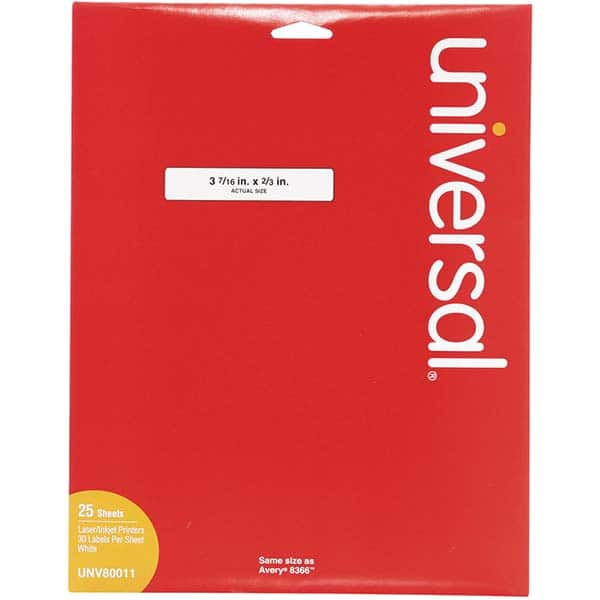 UNIVERSAL - Labels, Ribbons & Tapes Type: File Folder Label Color: White - Benchmark Tooling