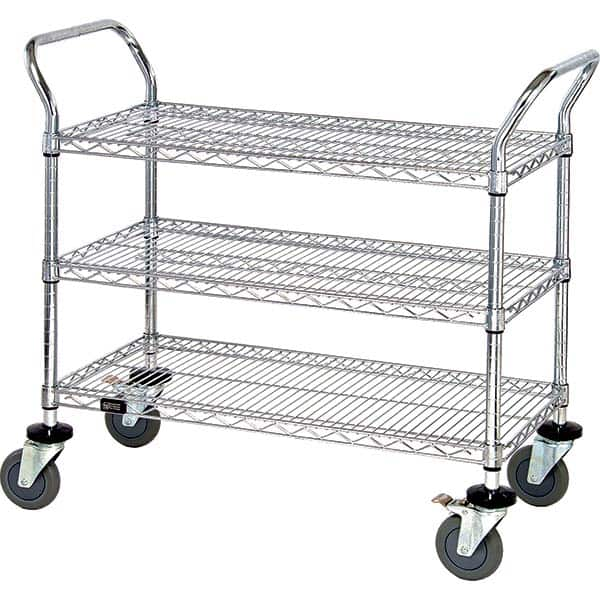 Utility Cart: Stainless Steel, Silver