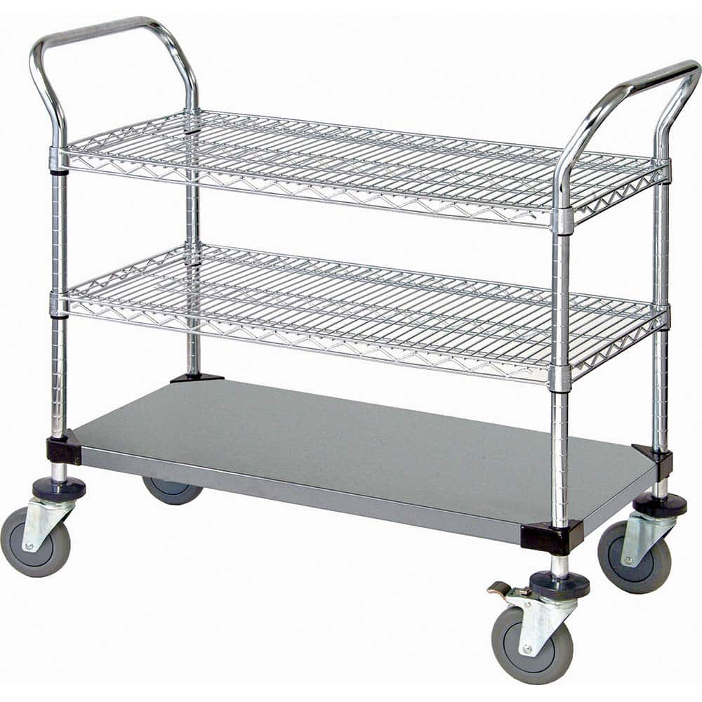 Utility Cart: Stainless Steel, Silver