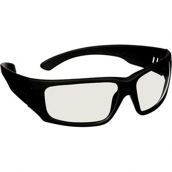 Safety Glass: Anti-Fog & Scratch-Resistant, Polycarbonate, Clear Lenses, Full-Framed Black Frame