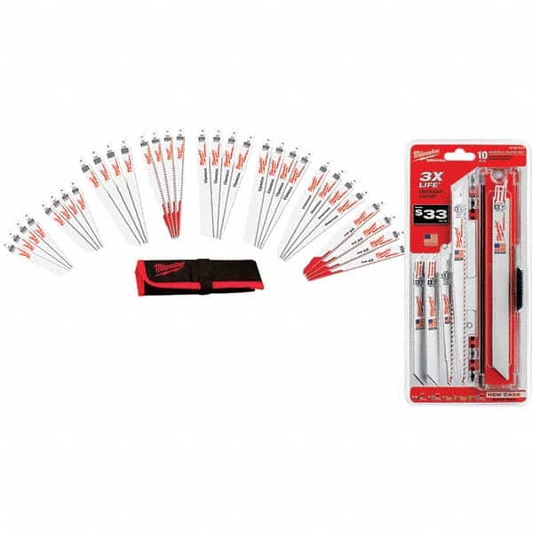 Milwaukee Tool - Reciprocating Saw Blade Sets Blade Material: Bi-Metal Minimum Blade Length (Inch): 6 - Benchmark Tooling