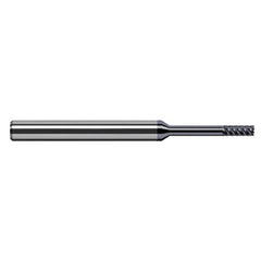 Variable Helix End Mills for Exotic Alloys - Finishers - 0.0470″ (3/64″) Cutter Diameter × 0.1410″ Length of Cut × 0.2500″ (1/4″) Reach Carbide Square End Mill Finisher for Exotic Alloys, 6 Flutes, AlTiN Nano Coated - Exact Industrial Supply