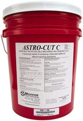 Monroe Fluid Technology - Astro-Cut C, 5 Gal Pail Cutting & Grinding Fluid - Water Soluble, For CNC Milling, Drilling, Tapping, Turning - Benchmark Tooling