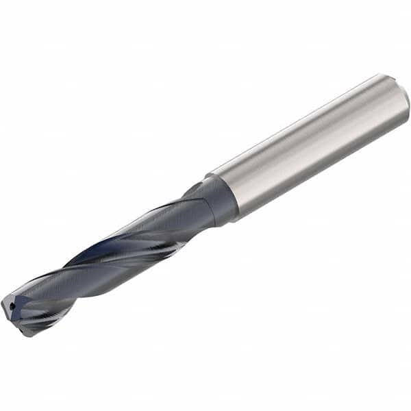 Screw Machine Length Drill Bit: 0.3898″ Dia, 140 °, Solid Carbide TiAlN Finish, Right Hand Cut, Spiral Flute, Straight-Cylindrical Shank