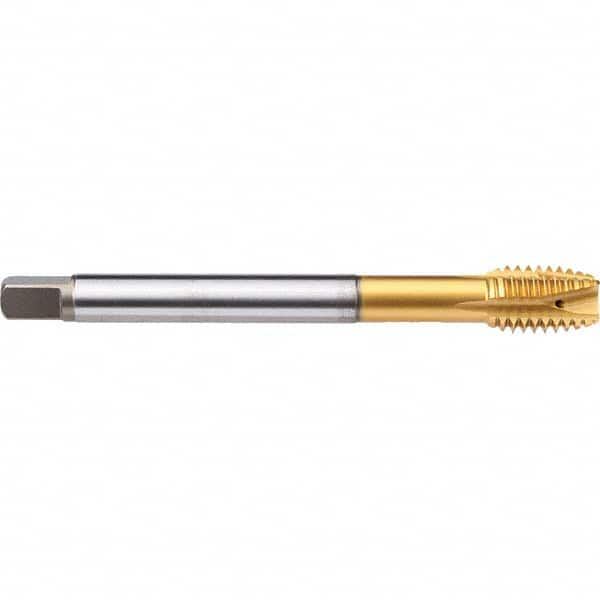 Emuge - M20x2.50 Metric 6G 0 Flute TiN Finish Cobalt Spiral Point Tap - Exact Industrial Supply