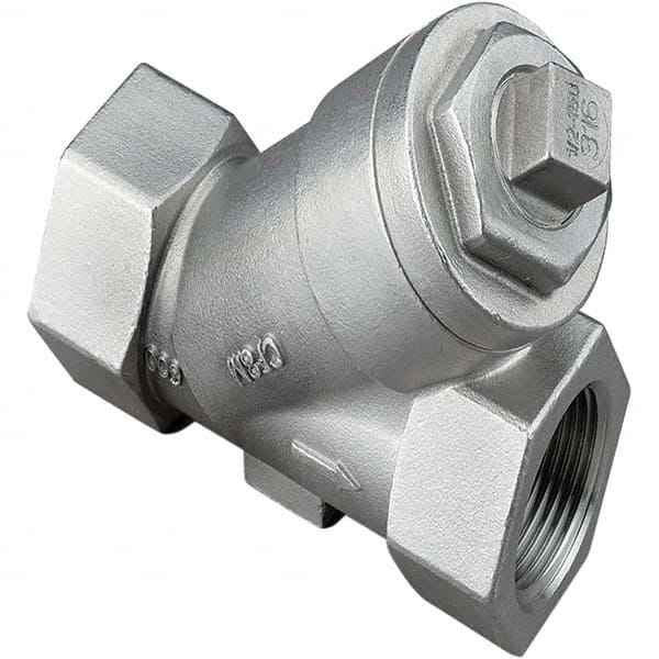 Merit Brass - 1-1/2" Pipe, FNPT x FNPT Ends, Stainless Steel Y-Strainer - Exact Industrial Supply