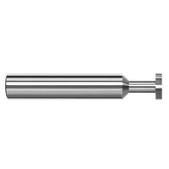 0.2500″ (1/4″) Cutter Diameter × 0.0310″ (1/32″) Width × 0.3750″ (3/8″) Neck Length Carbide Square Standard Keyseat Cutter Non-Ferrous, 4 Flutes - Exact Industrial Supply