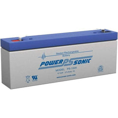 Power-Sonic - Lead-Acid, Quick-Disconnect Tab Terminal, 12 Volt, 2.5 Amp, Lead Rechargeable Battery - 3/16" Tab Width x 0.8mm Tab Thickness, 1.38" Wide x 2.36" High x 7" Deep - Benchmark Tooling